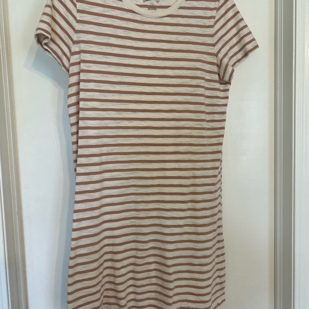 Striped Rose and White Women's Dress